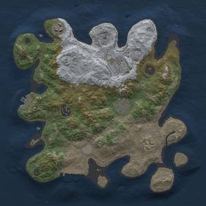 Thumbnail Rust Map: Procedural Map, Size: 3000, Seed: 22947, 12 Monuments