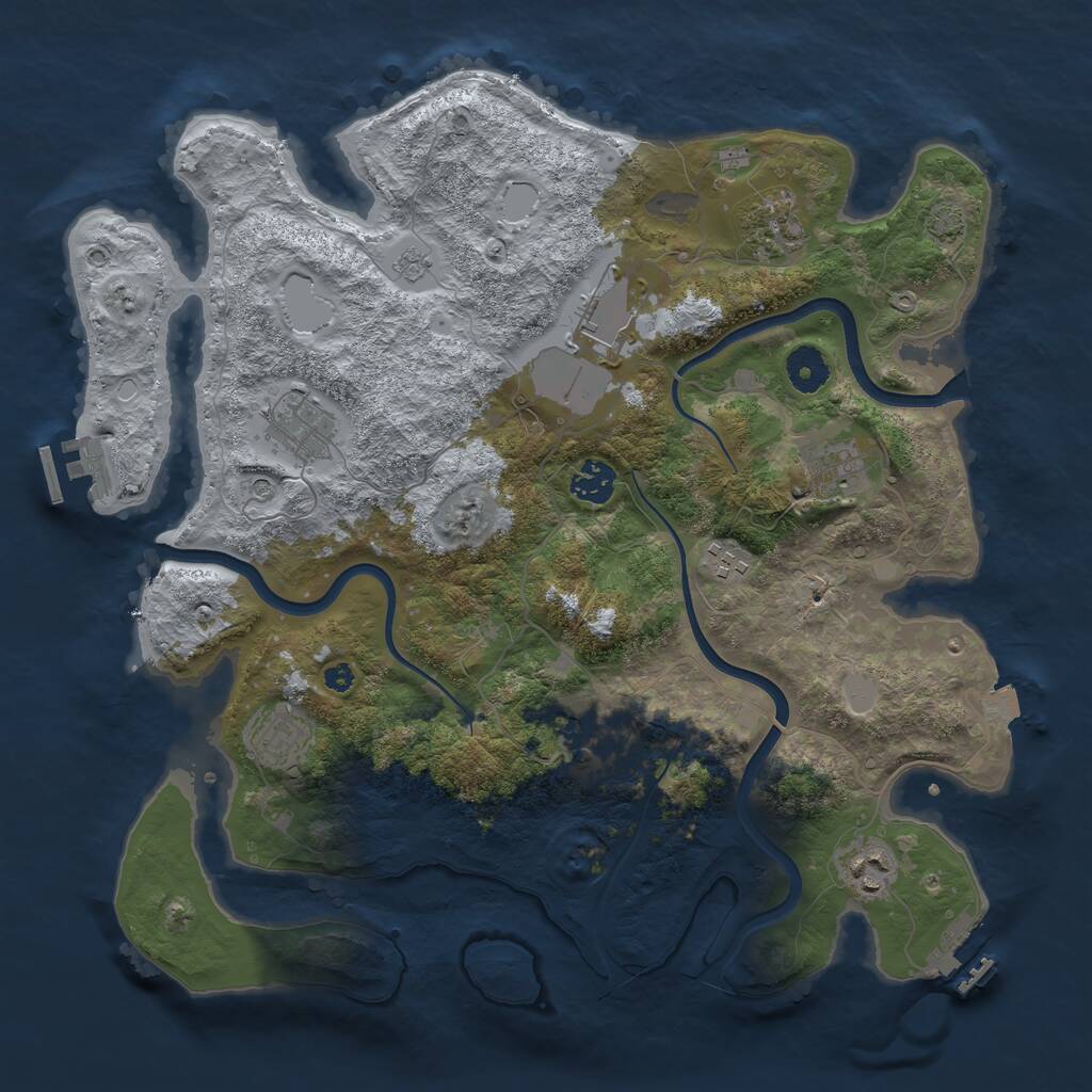 Rust Map: Procedural Map, Size: 3750, Seed: 75652399, 15 Monuments