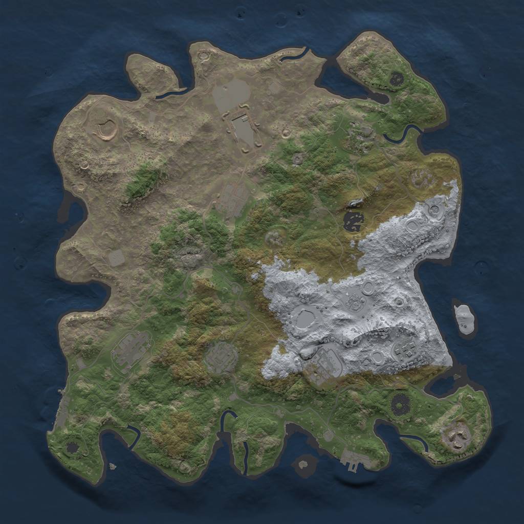 Rust Map: Procedural Map, Size: 3750, Seed: 267424576, 19 Monuments