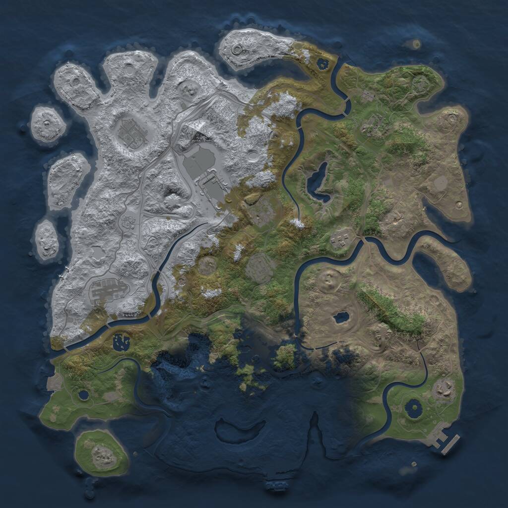 Rust Map: Procedural Map, Size: 4250, Seed: 114750317, 16 Monuments