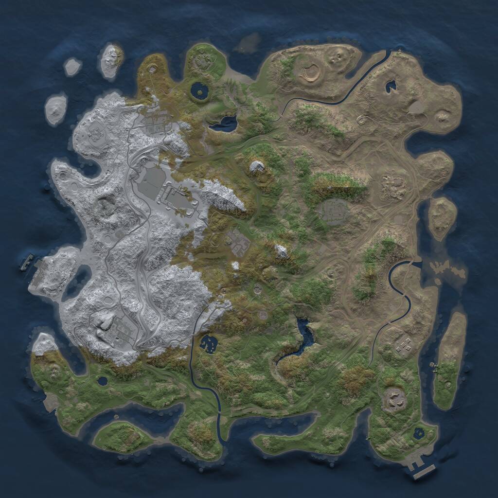 Rust Map: Procedural Map, Size: 4250, Seed: 33586461, 16 Monuments