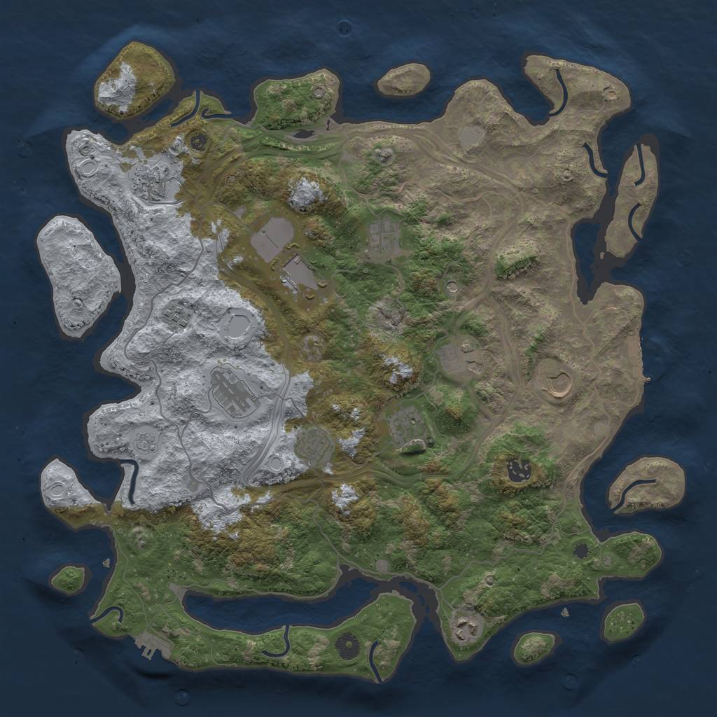 Rust Map: Procedural Map, Size: 4250, Seed: 44477157, 20 Monuments