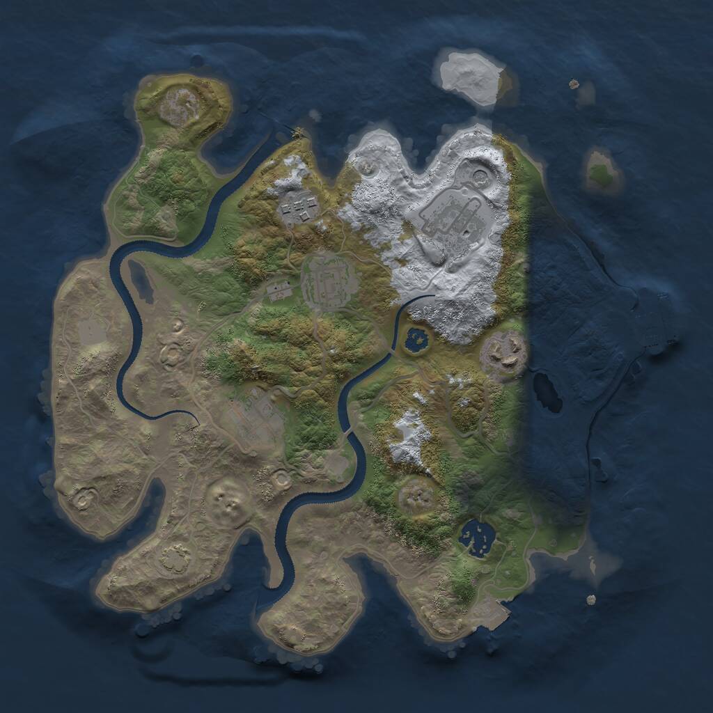 Rust Map: Procedural Map, Size: 3000, Seed: 88038638, 10 Monuments