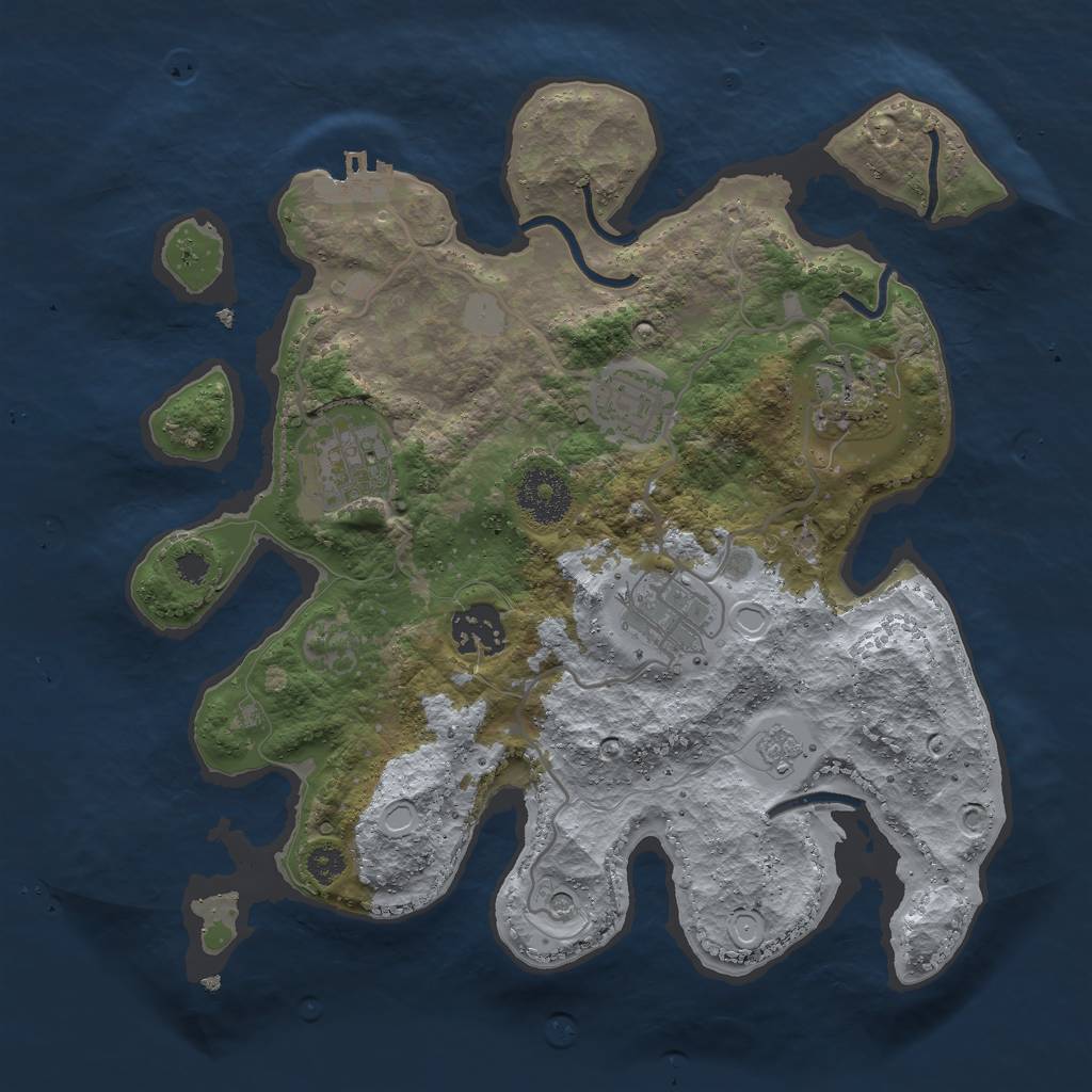 Rust Map: Procedural Map, Size: 3000, Seed: 1540633938, 13 Monuments