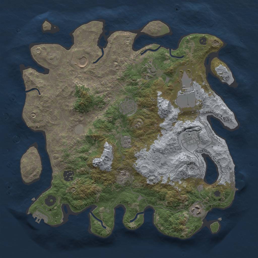 Rust Map: Procedural Map, Size: 3500, Seed: 15526734, 17 Monuments