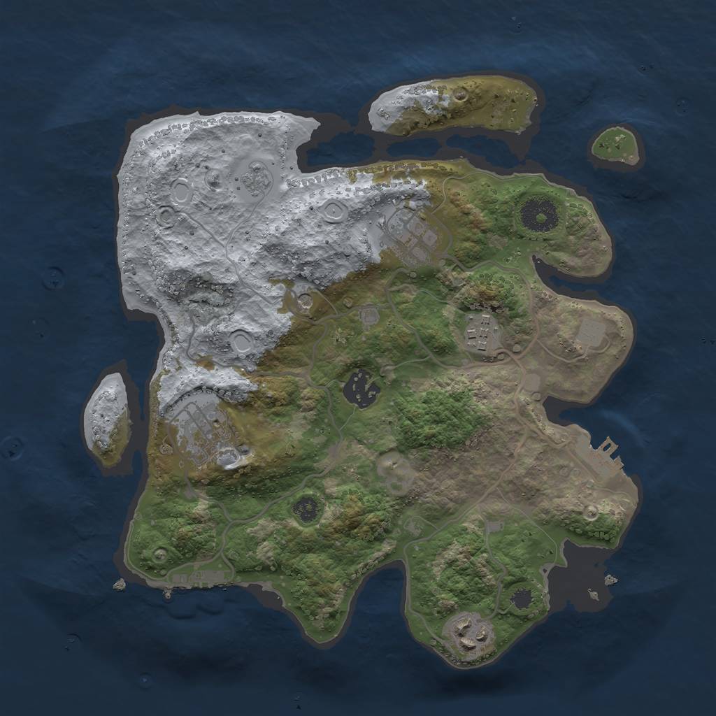 Rust Map: Procedural Map, Size: 3000, Seed: 57214468, 14 Monuments