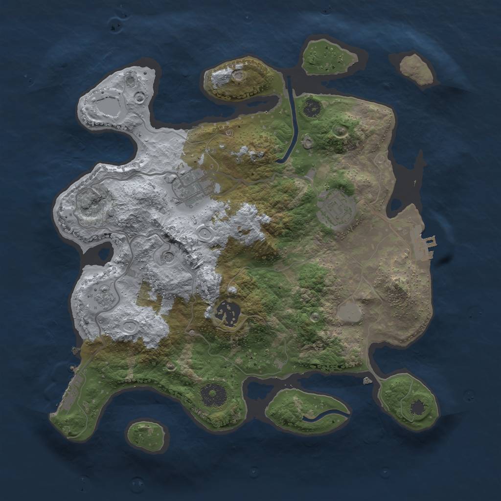 Rust Map: Procedural Map, Size: 3000, Seed: 17531623, 12 Monuments