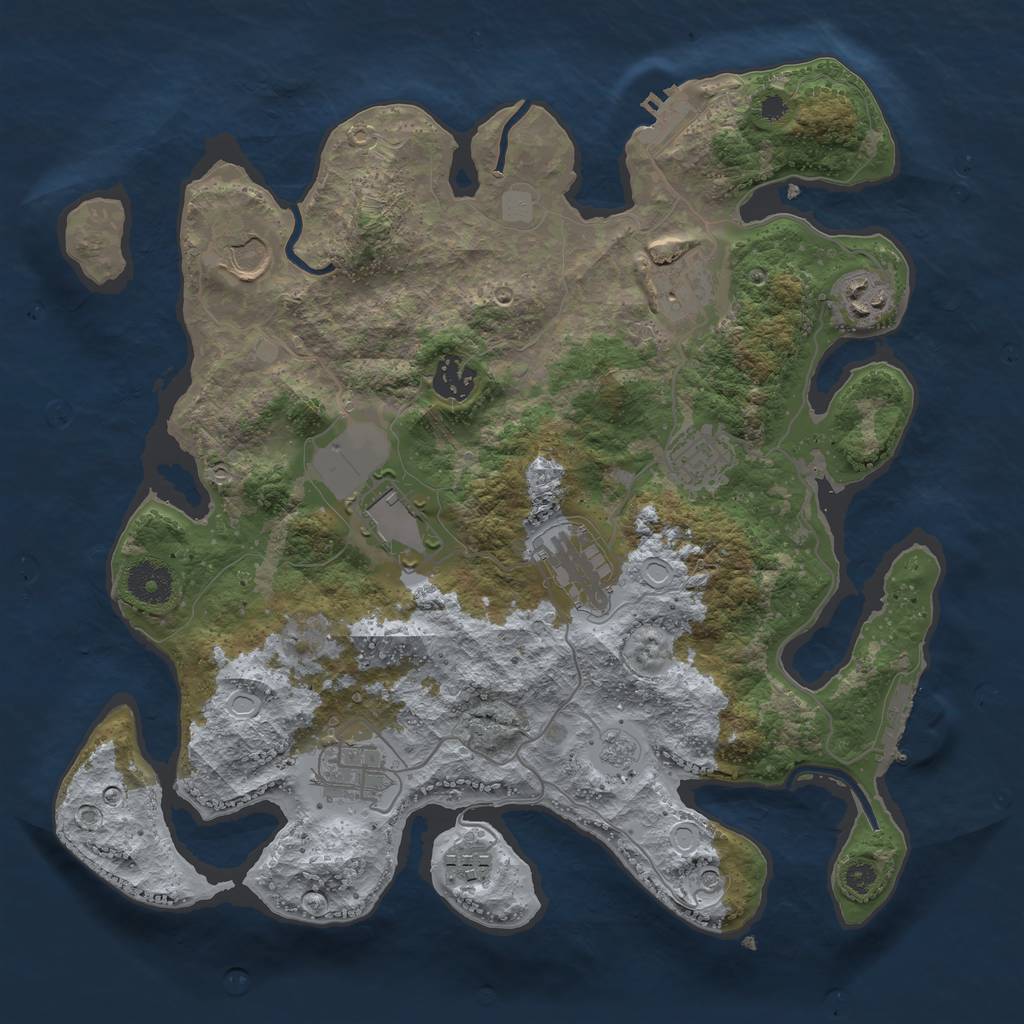 Rust Map: Procedural Map, Size: 3500, Seed: 1790376755, 18 Monuments