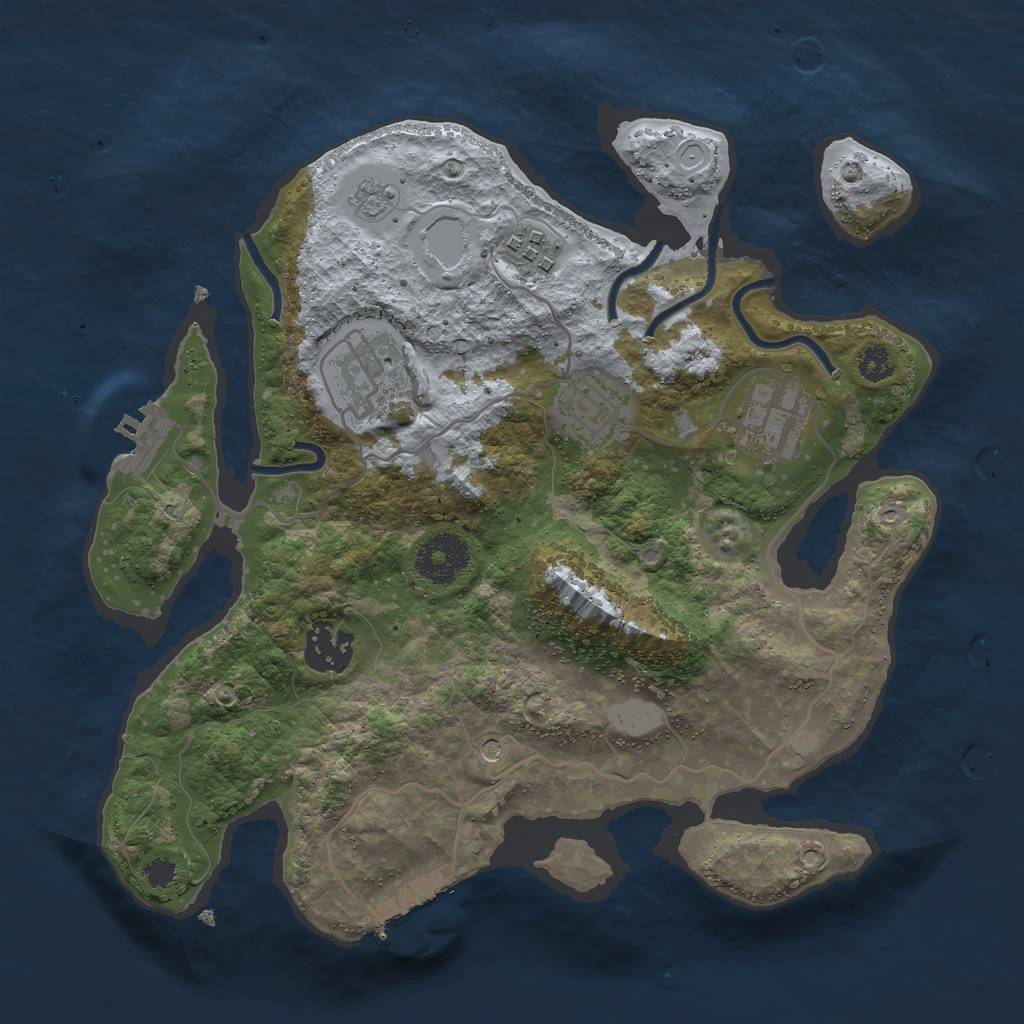 Rust Map: Procedural Map, Size: 3000, Seed: 12844283, 14 Monuments