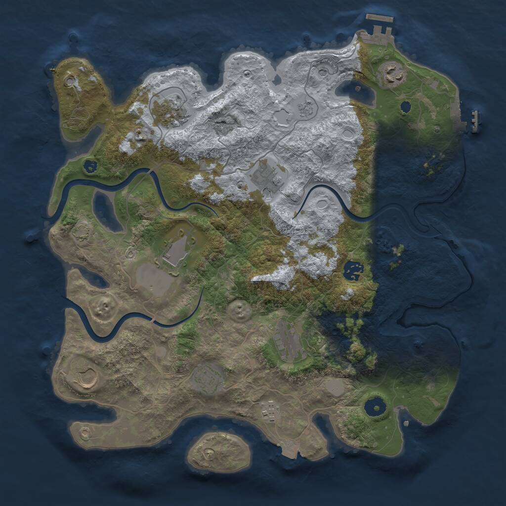 Rust Map: Procedural Map, Size: 3750, Seed: 835614933, 15 Monuments