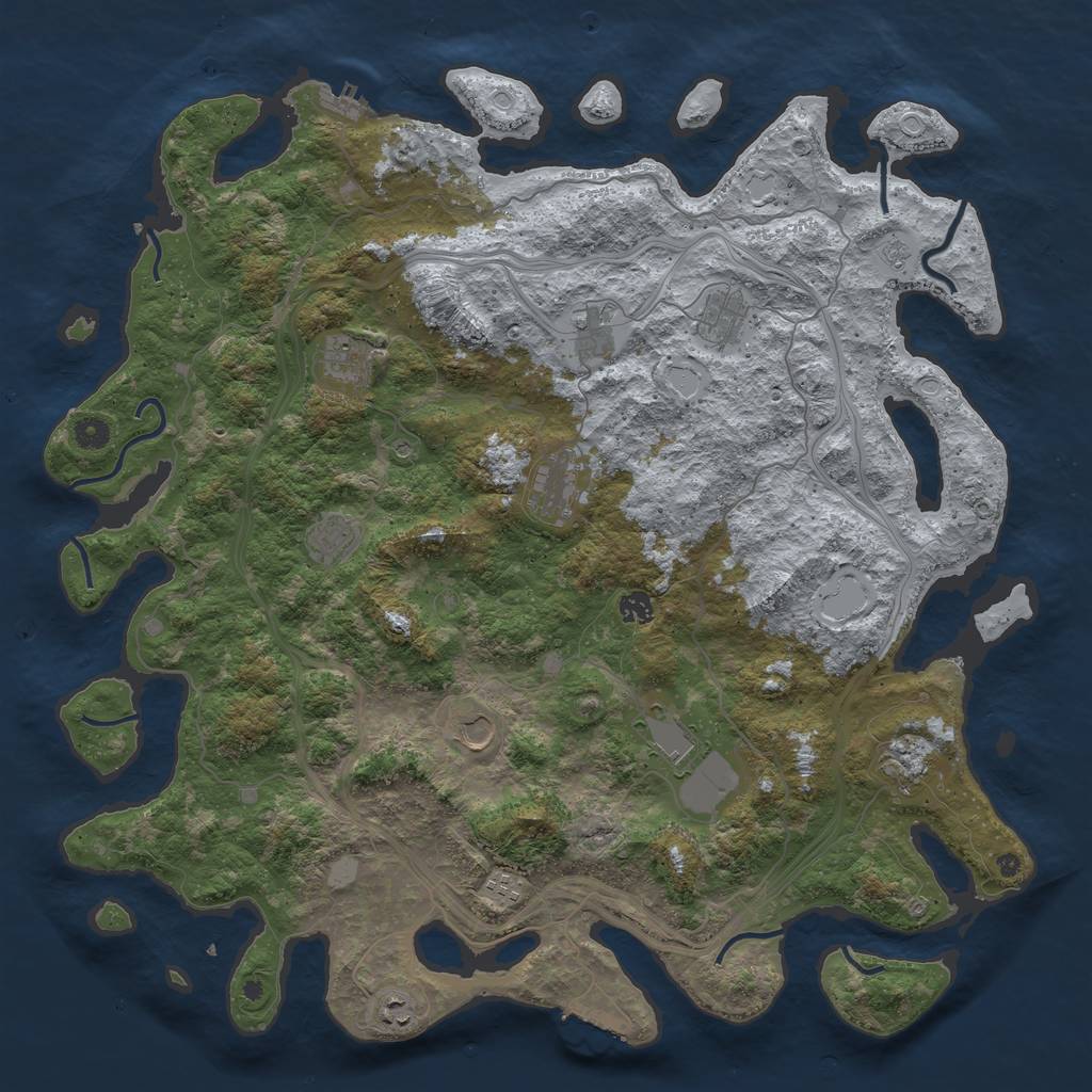 Rust Map: Procedural Map, Size: 4800, Seed: 66963399, 20 Monuments