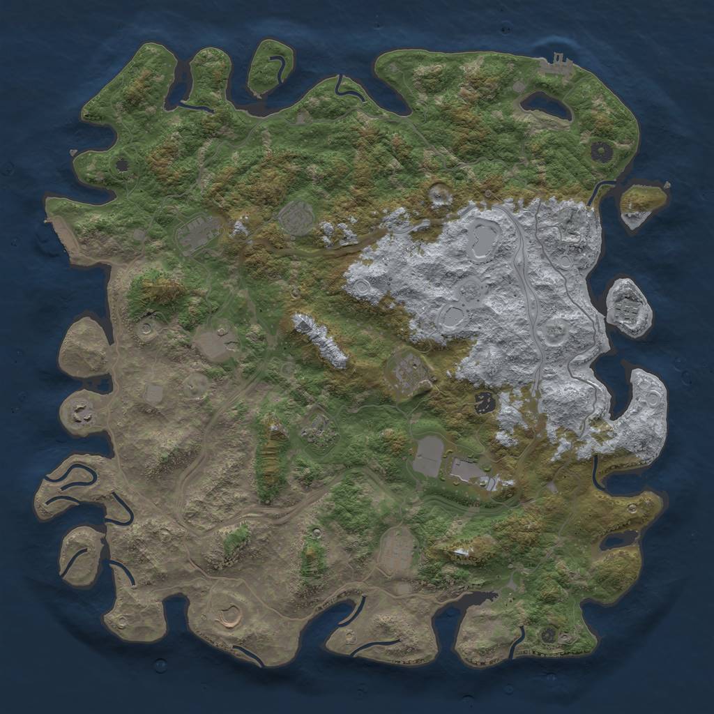 Rust Map: Procedural Map, Size: 4800, Seed: 557201161, 20 Monuments