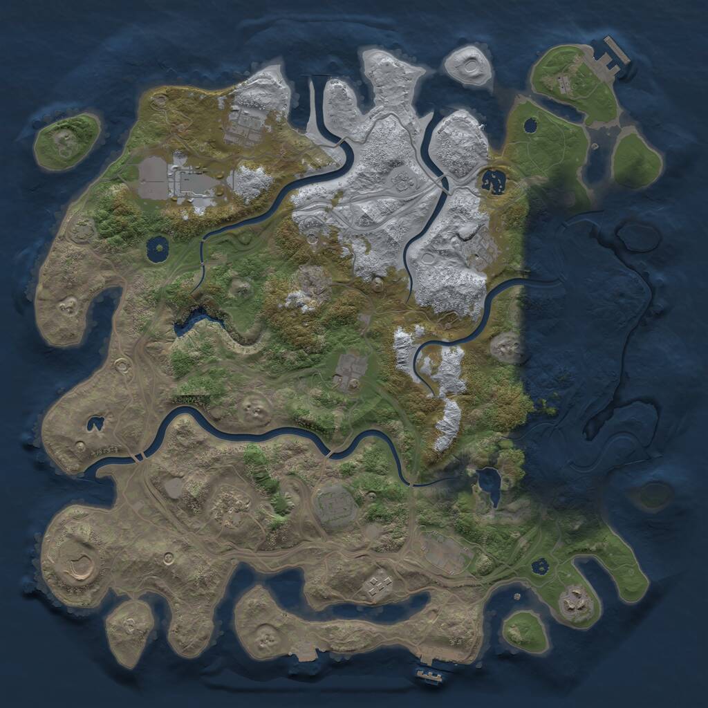 Rust Map: Procedural Map, Size: 4250, Seed: 1903822547, 17 Monuments