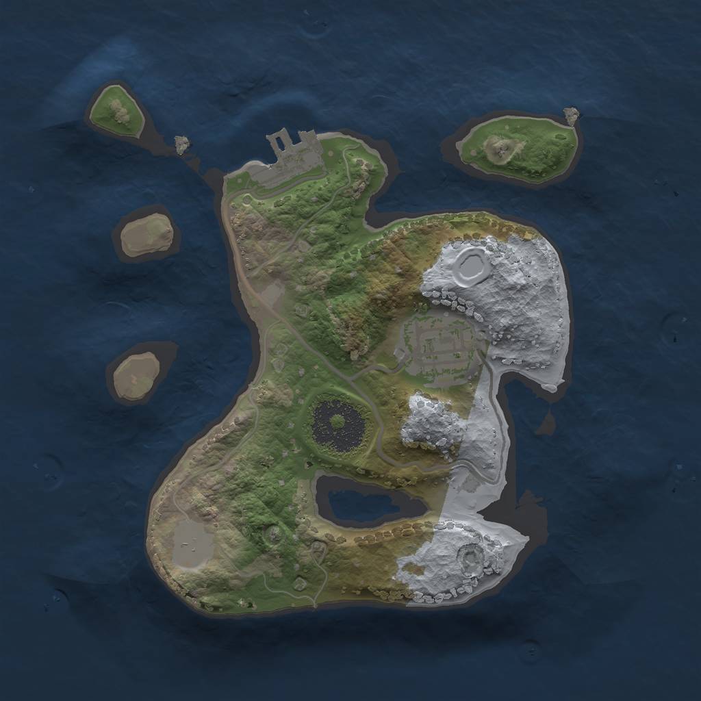 Rust Map: Procedural Map, Size: 2000, Seed: 3500, 7 Monuments