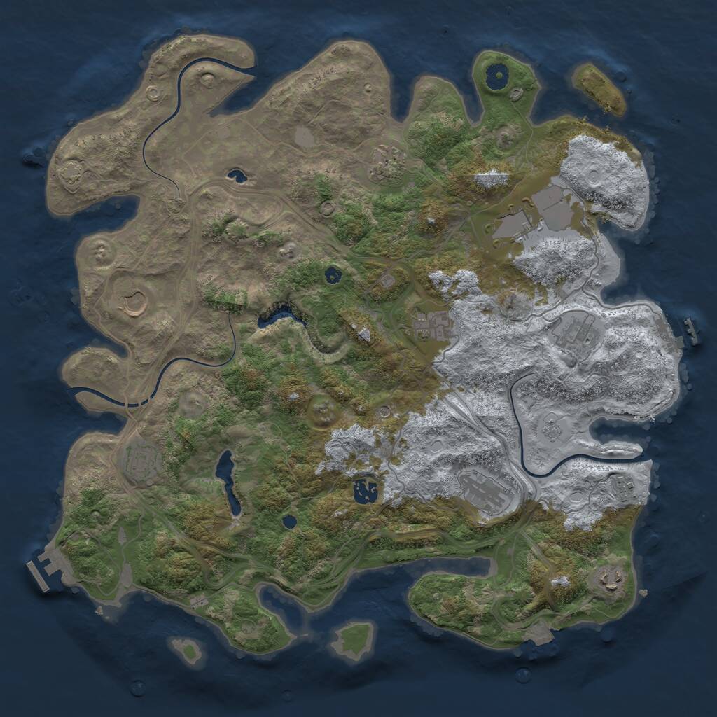 Rust Map: Procedural Map, Size: 4250, Seed: 2135793623, 16 Monuments