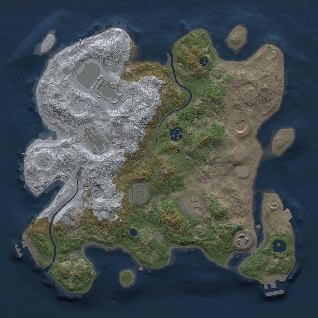 Rust Map: Procedural Map, Size: 3500, Seed: 200169430, 13 Monuments