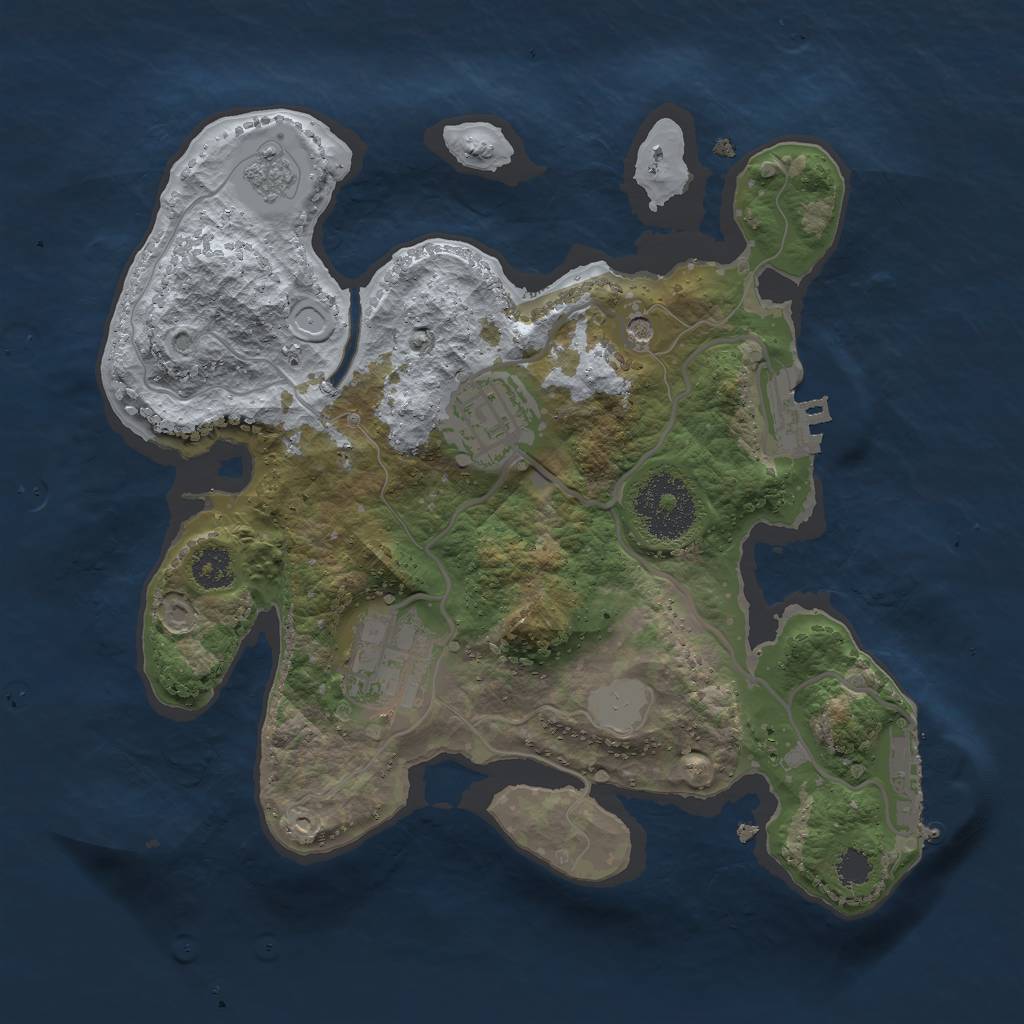 Rust Map: Procedural Map, Size: 2500, Seed: 6087, 9 Monuments
