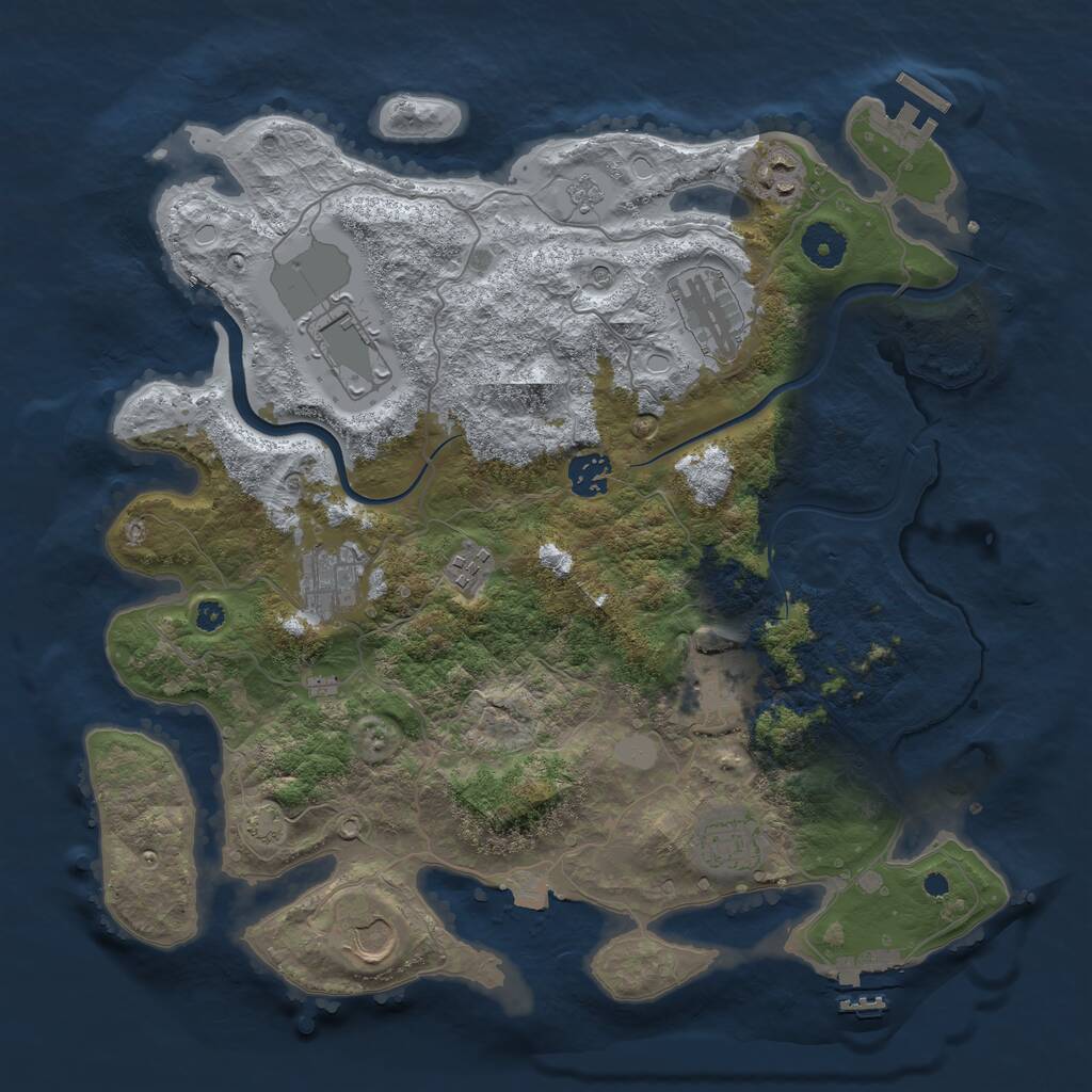 Rust Map: Procedural Map, Size: 3700, Seed: 300907, 15 Monuments