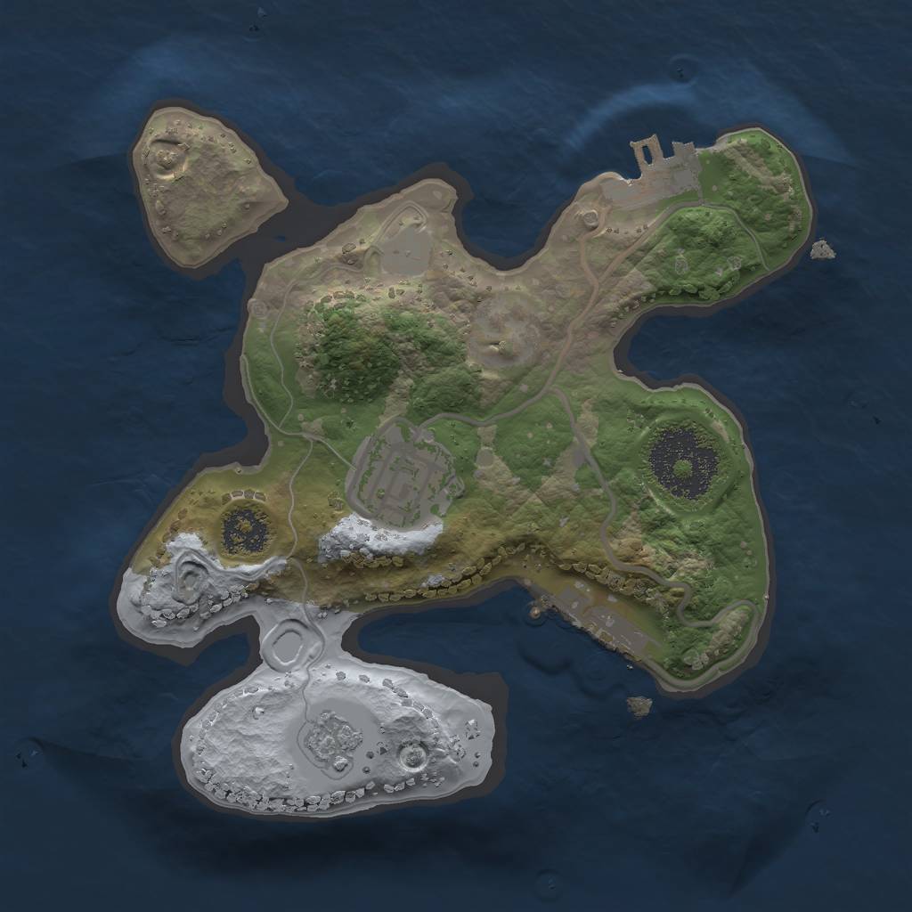 Rust Map: Procedural Map, Size: 2000, Seed: 411766700, 9 Monuments