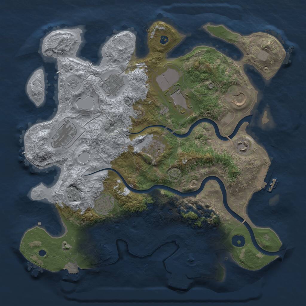 Rust Map: Procedural Map, Size: 3500, Seed: 15784234, 14 Monuments