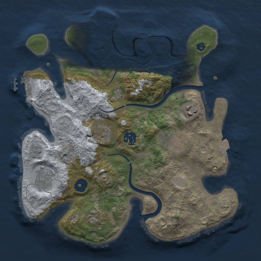 Rust Map: Procedural Map, Size: 3000, Seed: 1588703541, 13 Monuments