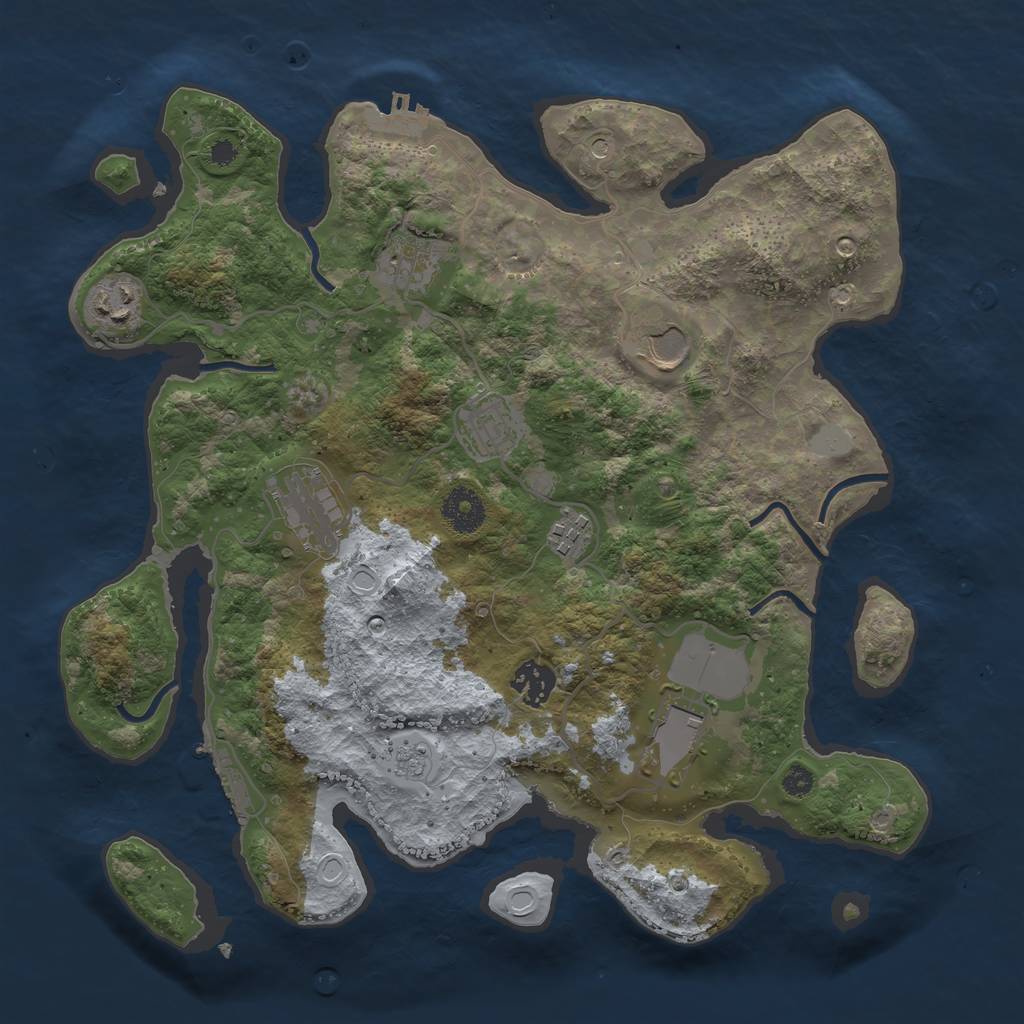 Rust Map: Procedural Map, Size: 3500, Seed: 461567044, 15 Monuments