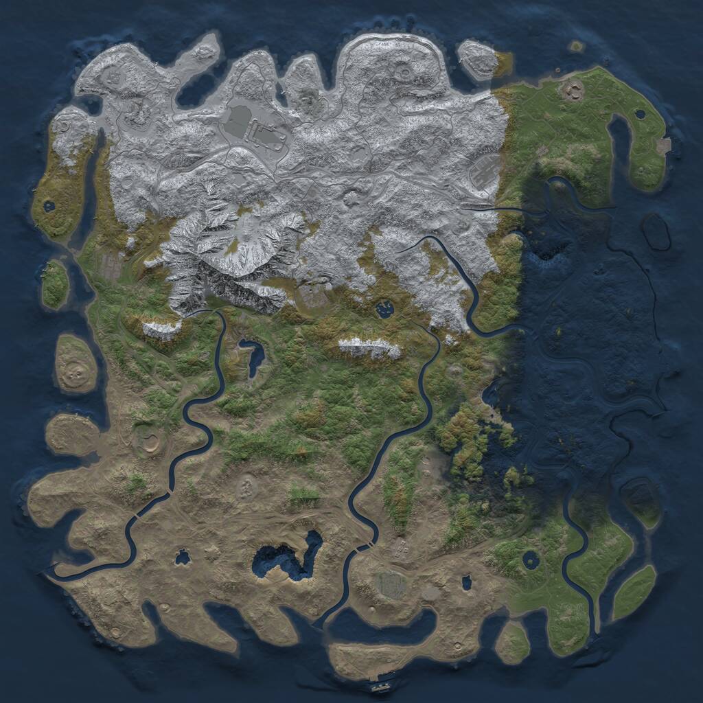 Rust Map: Procedural Map, Size: 6000, Seed: 448597404, 17 Monuments