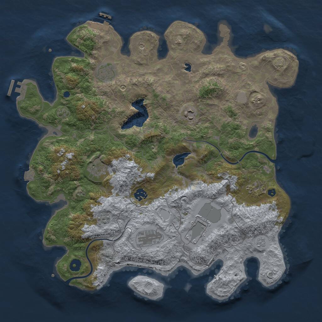 Rust Map: Procedural Map, Size: 4000, Seed: 12272008, 14 Monuments