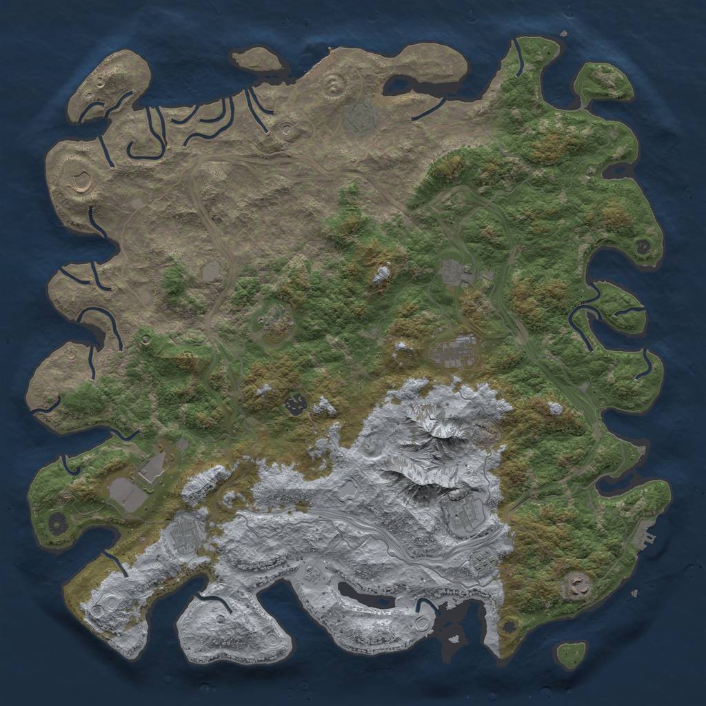 Rust Map: Procedural Map, Size: 5000, Seed: 859375, 18 Monuments