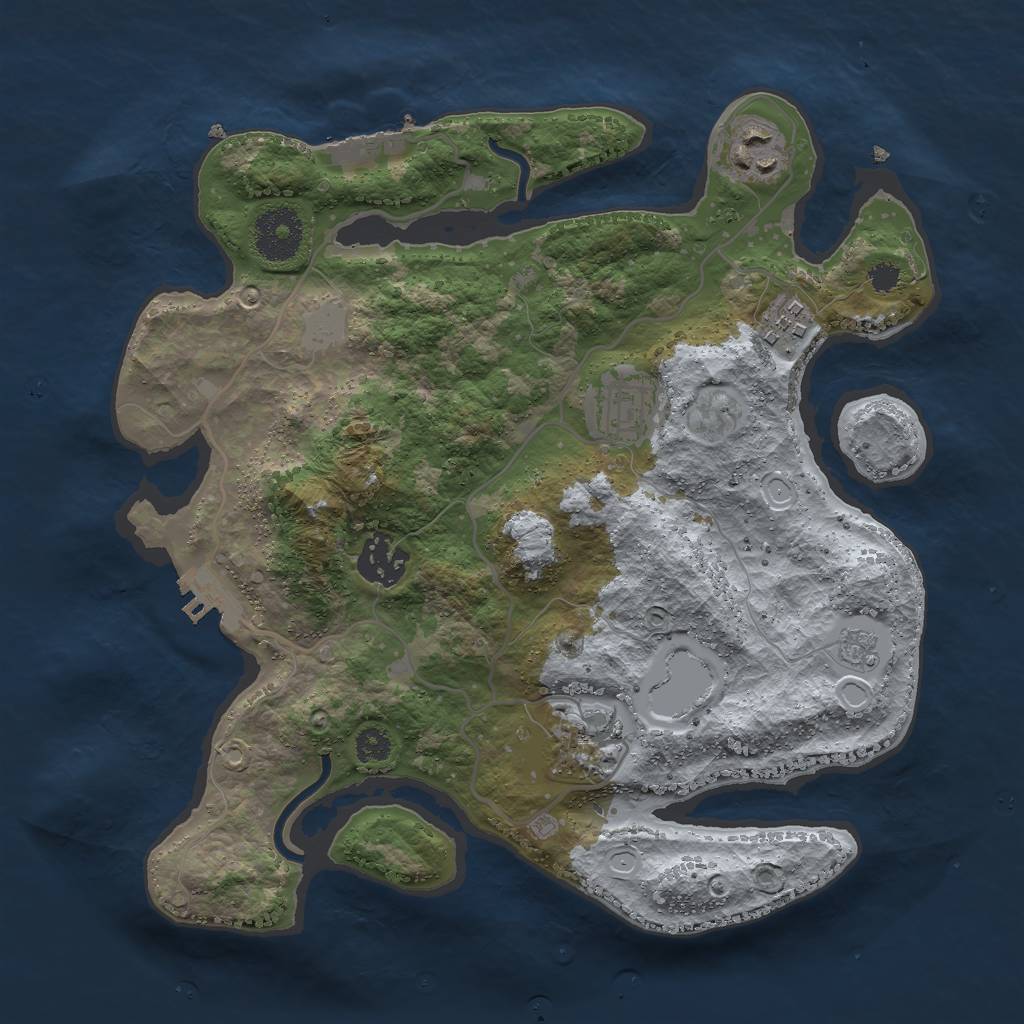 Rust Map: Procedural Map, Size: 3000, Seed: 258, 13 Monuments