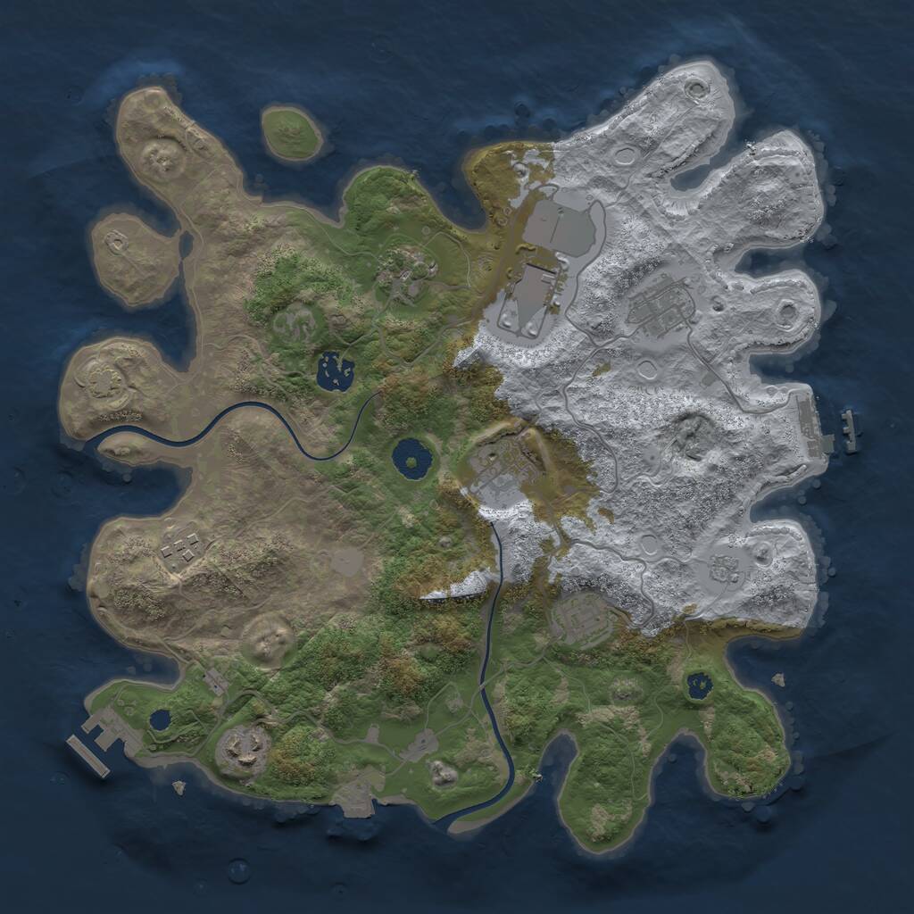 Rust Map: Procedural Map, Size: 3500, Seed: 43415446, 13 Monuments