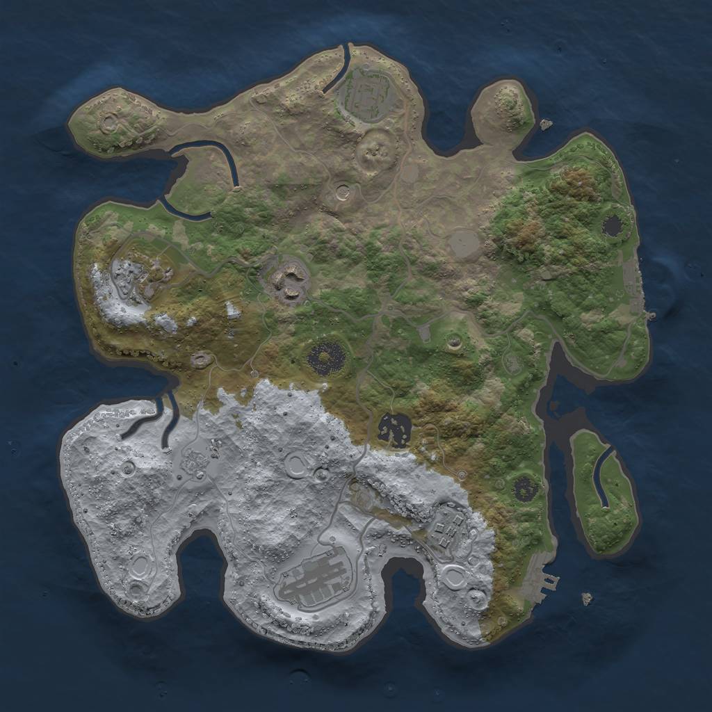 Rust Map: Procedural Map, Size: 3000, Seed: 1653786434, 15 Monuments