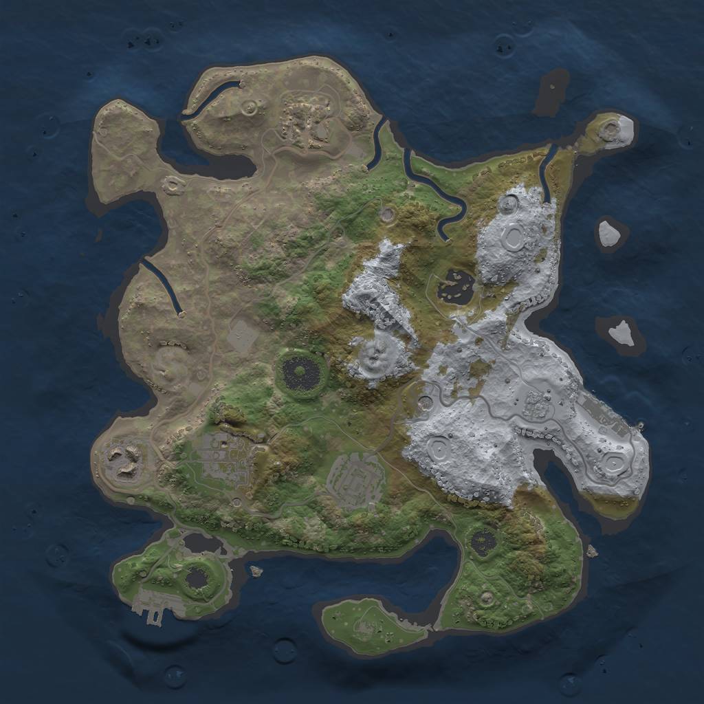 Rust Map: Procedural Map, Size: 2900, Seed: 38, 14 Monuments