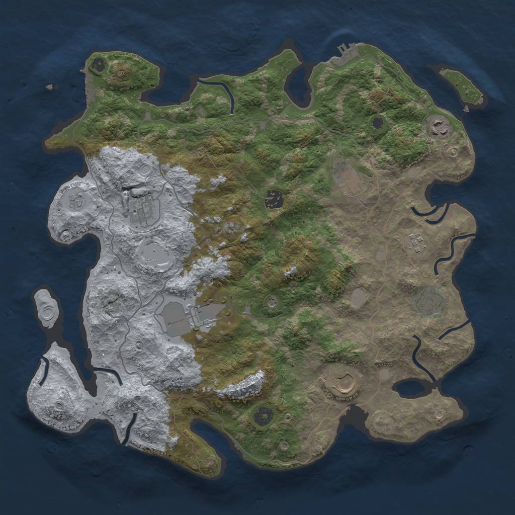 Rust Map: Procedural Map, Size: 4000, Seed: 1723296852, 15 Monuments
