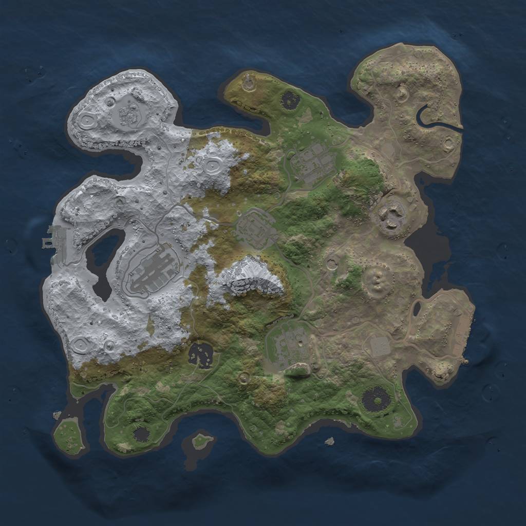 Rust Map: Procedural Map, Size: 3000, Seed: 655435502, 13 Monuments