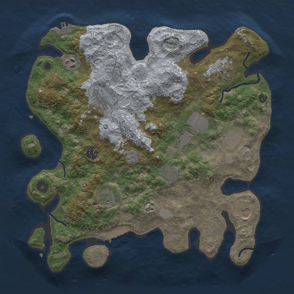 Rust Map: Procedural Map, Size: 3700, Seed: 300028, 19 Monuments
