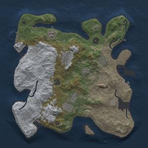 Thumbnail Rust Map: Procedural Map, Size: 3500, Seed: 1646541162, 17 Monuments