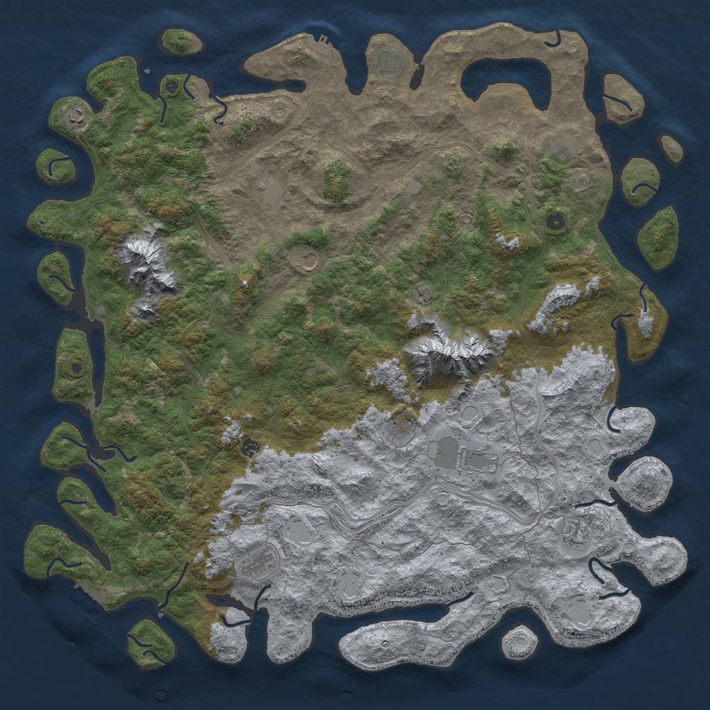 Rust Map: Procedural Map, Size: 6000, Seed: 312881627, 20 Monuments