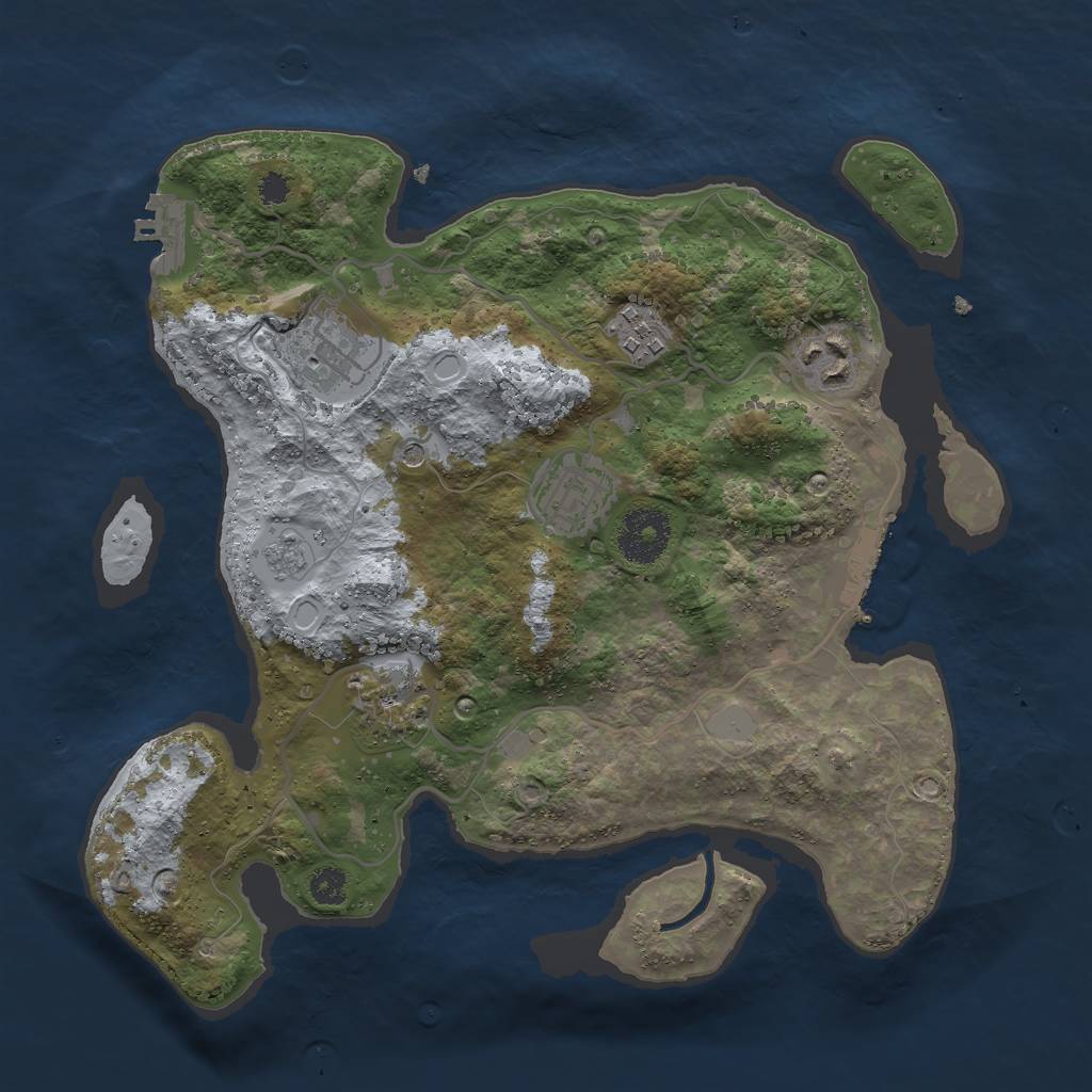 Rust Map: Procedural Map, Size: 3000, Seed: 23221, 14 Monuments