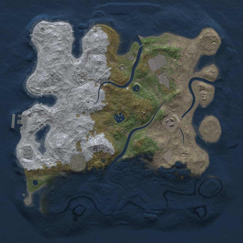 Rust Map: Procedural Map, Size: 3500, Seed: 655435502, 12 Monuments