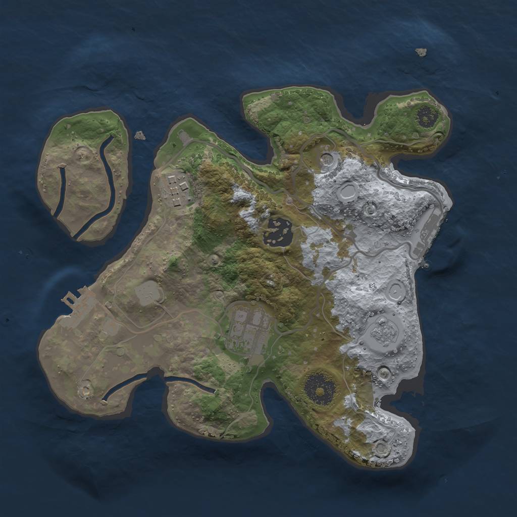 Rust Map: Procedural Map, Size: 2500, Seed: 1512551, 12 Monuments
