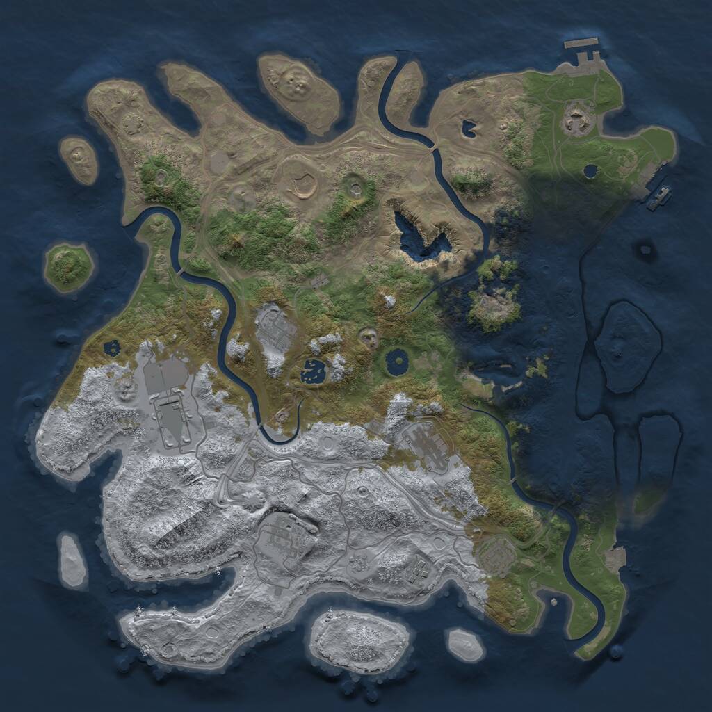 Rust Map: Procedural Map, Size: 4250, Seed: 1004190730, 15 Monuments