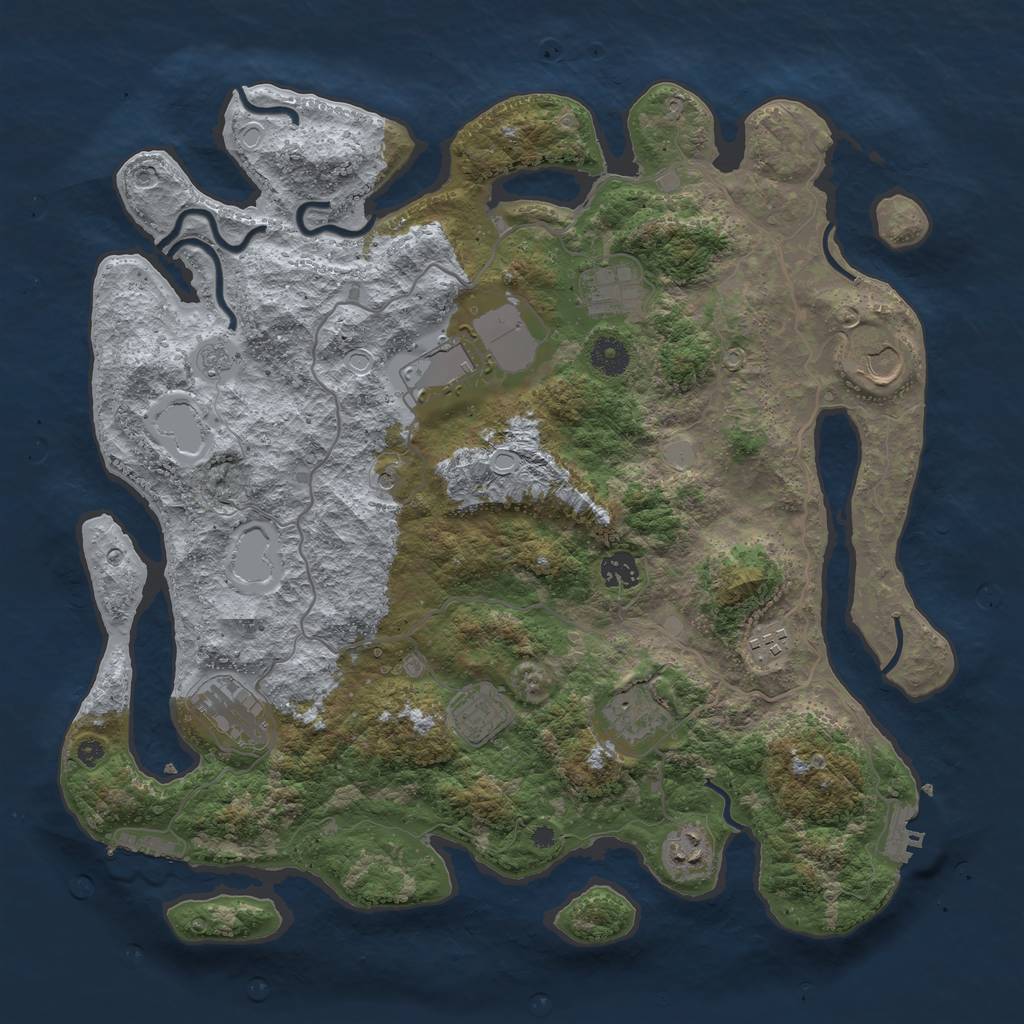 Rust Map: Procedural Map, Size: 4000, Seed: 4446465, 18 Monuments