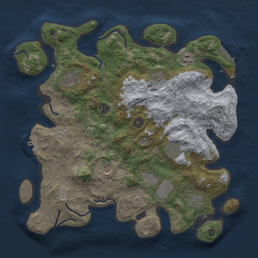 Rust Map: Procedural Map, Size: 3700, Seed: 149477, 18 Monuments