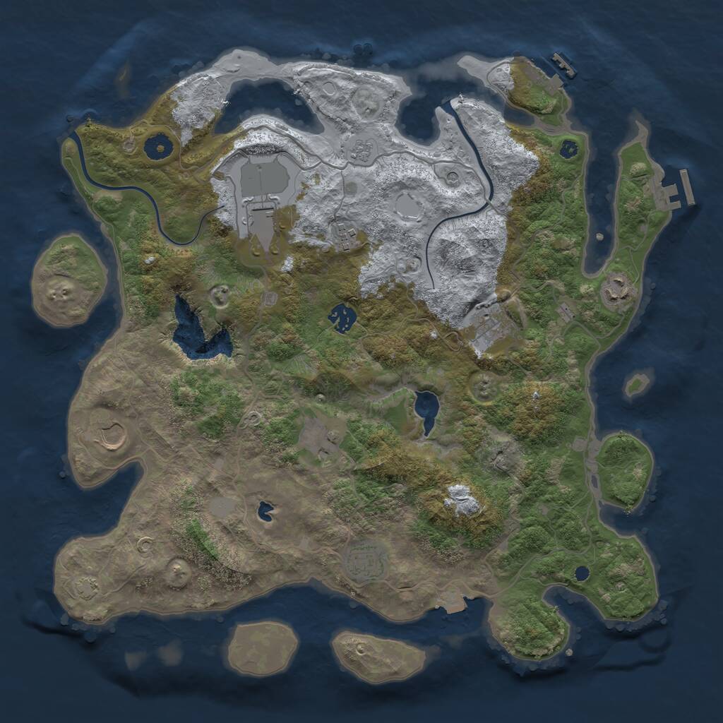 Rust Map: Procedural Map, Size: 4000, Seed: 87439274, 14 Monuments