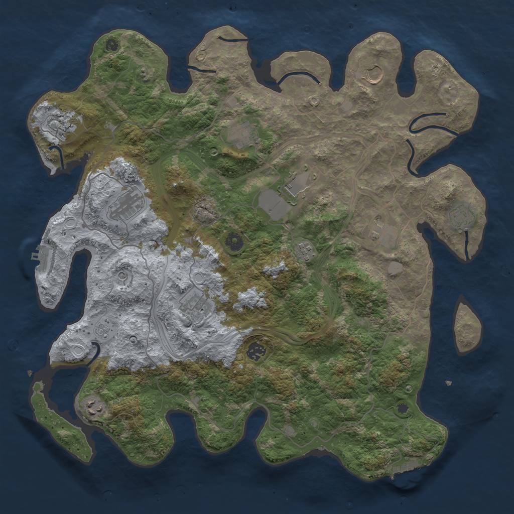 Rust Map: Procedural Map, Size: 4250, Seed: 1198182759, 20 Monuments