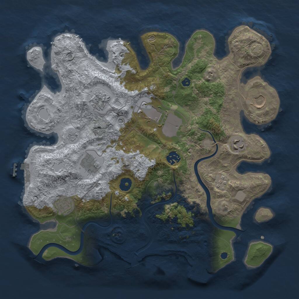 Rust Map: Procedural Map, Size: 3500, Seed: 1754267218, 14 Monuments