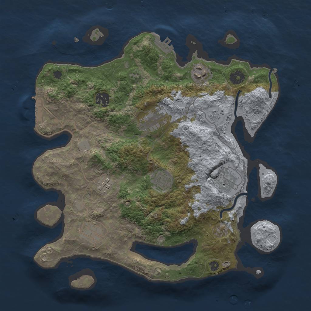 Rust Map: Procedural Map, Size: 3230, Seed: 2784, 13 Monuments
