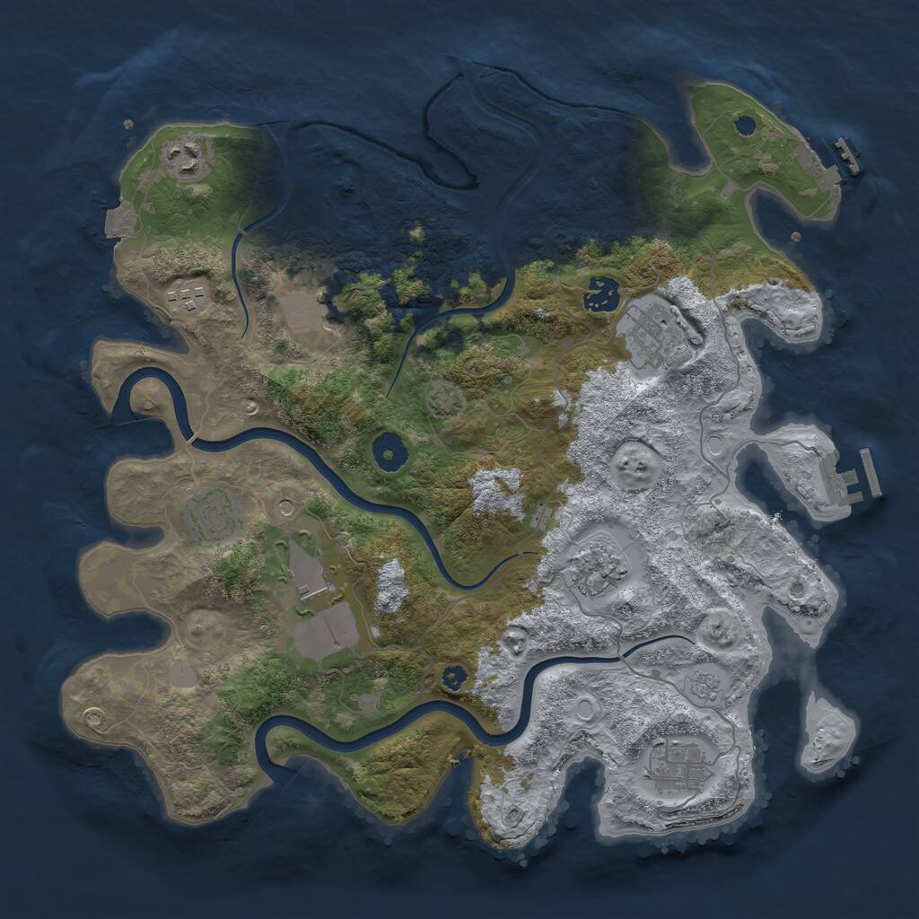 Rust Map: Procedural Map, Size: 3750, Seed: 52047521, 15 Monuments