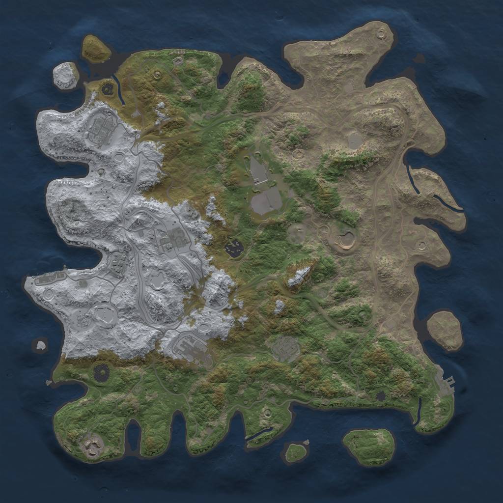 Rust Map: Procedural Map, Size: 4250, Seed: 1078761056, 16 Monuments
